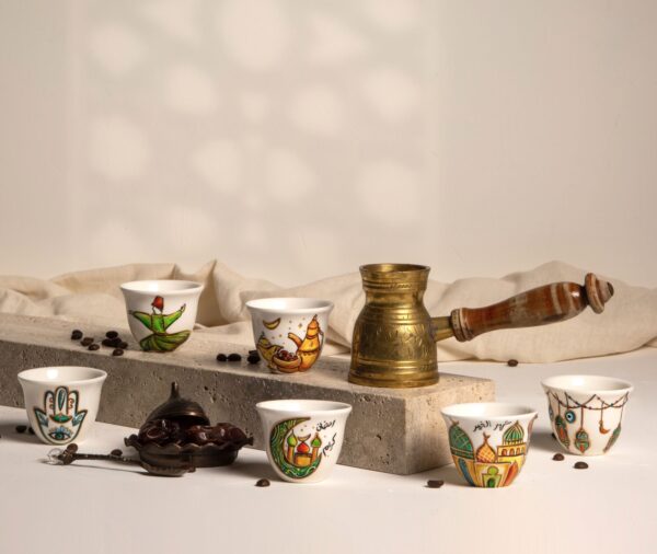 Hand-Painted Ramadan Arabic “Chaffe” Coffee Cups