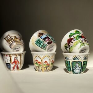 Lebanese Heritage Hand-Painted Coffee Cups