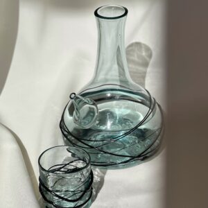 Modern Lebanese Glass Jug with Spiderweb Design