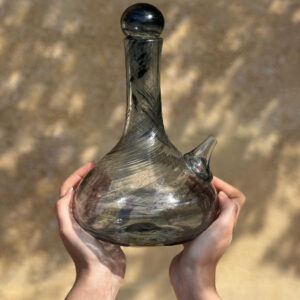 1 Liter Lebanese Glass Water Jug with Stopper – Modern Lebanese Ibrik