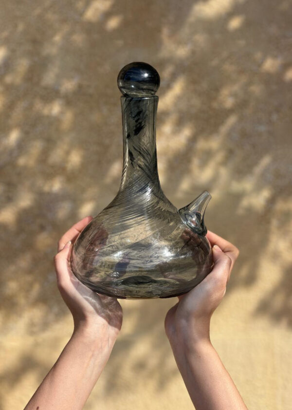 1 Liter Lebanese Glass Water Jug with Stopper – Modern Lebanese Ibrik